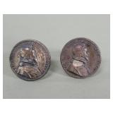 Vintage coin style cufflinks depicting a