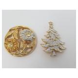 Vintage signed Swarovski clear crystal Christmas