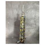 Hand painted industrial metal sculpture, as is