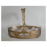 Vintage brass and cut glass centerpiece