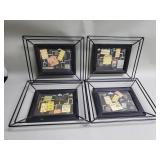 4 signed D.Martin Mid-century Modern mixed-media