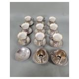 Sterling silver demitasse set with Lenox