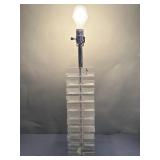 Mid century style acrylic stacked table lamp