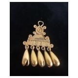 Vintage gold-plated sterling silver pre-Colombian-