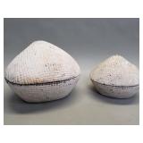 Pair of Mid-century clam shell style trinket