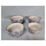 Set of 4 stoneware mixing bowls.