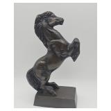 Vintage bronze-finished brass rearing stallion