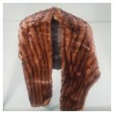 Vintage lined and monogrammed fur wrap