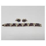 Vintage Lisner signed bracelet and clip-on