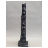 Carved argillite model totem pole