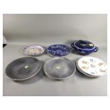 Group of porcelain and ceramic, plates, and soup