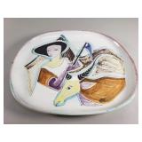 MCM hand painted oval ceramic platter