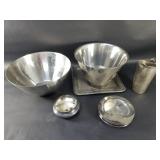 Box of silver plate tray, bowls, pitcher and