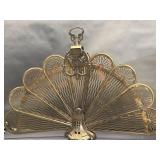 Vintage brass Victorian-style peacock fireplace