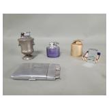 Group of vintage lighters, cigarette case and