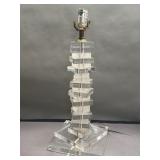 Mid-century style stacked acrylic table lamp