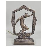 Vintage Art Deco-style bronze-finished metal
