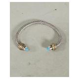 Vintage Mexican sterling silver twisted cable cuff