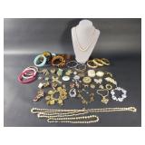 Vintage costume jewelry, bracelets, brooches, etc.