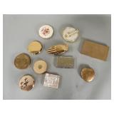 Group of vintage compacts, and cigarette case