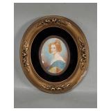 19th century signed portrait oil painting