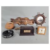 Bakelite and wood Art Deco clocks, vintage hand