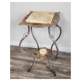 Antique Victorian brass & onyx plant stand