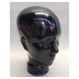 Vintage black glass mannequin head