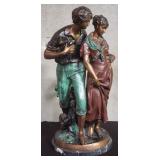 Lucas Madrassi bronze and marble sculpture