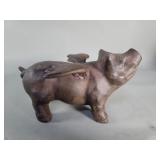 Cast iron flying pig bank