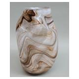 Vintage hand blown glass vase featuring an