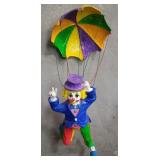 Vintage paper mache clown with parachute