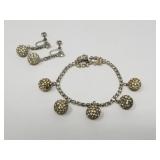 Vintage signed Bellini rhinestone ball bracelet