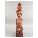Vintage carved wood Tiki-style sculpture