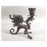 Vintage cast iron griffin candleholder