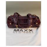 Maxx New York croc-embossed leather shoulder bag