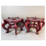 Pair of mahogany fishbowl stands