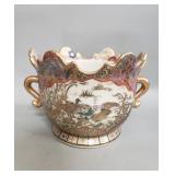 Hand painted Japanese Satsuma ceramic planter