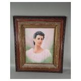 Signed portrait oil painting on canvas