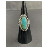 Vintage sterling silver and turquoise ring