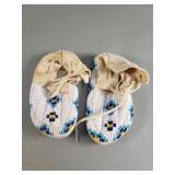 Vintage fully beaded Native American moccasins