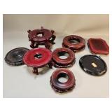 Group of mahogany vase display bases