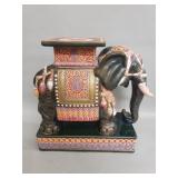 Vintage glazed ceramic elephant plant stand