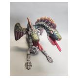 Vintage hand painted wood Mexican folk art dragon