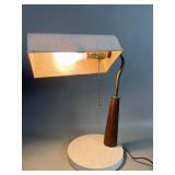 Mid century modern fiberglass and wood bankers