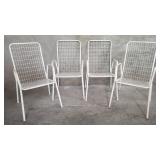 4 Mid-century modern wire mesh metal armchairs