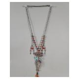 Silver, carnelian, turquoise Chinese Qing