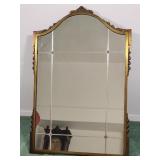 Antique brass frame ornate heavy mirror