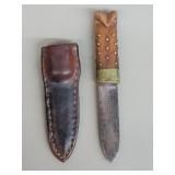 Vintage steel wood and brass hunting knife