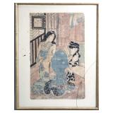 Antique Japanese woodblock print Utagawa Kunisada